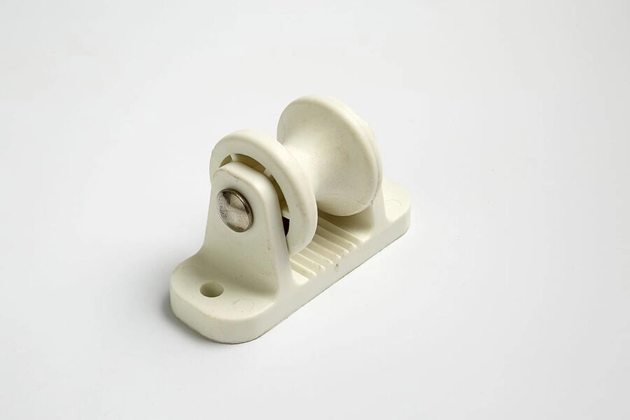 Roller Post Insulator White Sideview - Stock and Noble