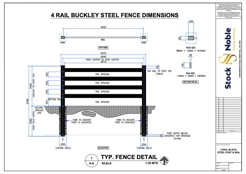 Buckley steel post and rail