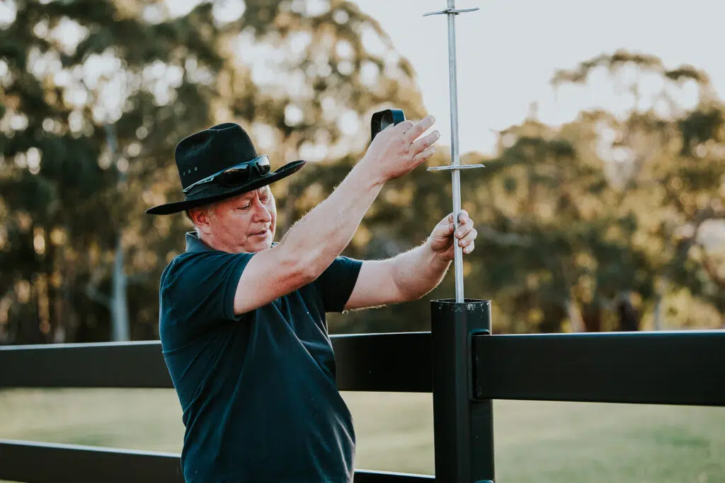 Buckley Steel post and rail installation