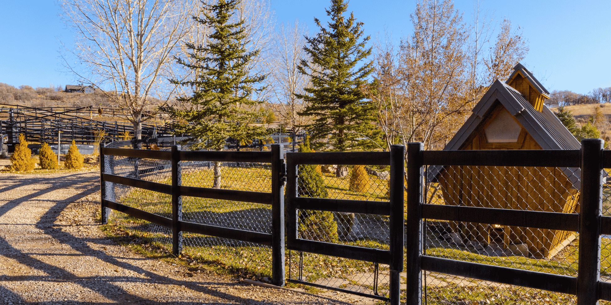 Steel post and rail fencing