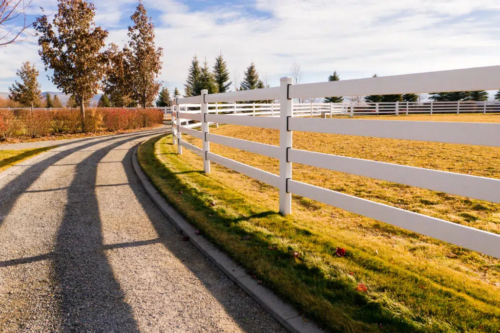 Steel post and rail fencing
