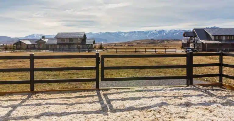 Stock and Noble Premium Steel Post and Rail Fencing, Black, 3 Rail, 12 foot wide - steel gate