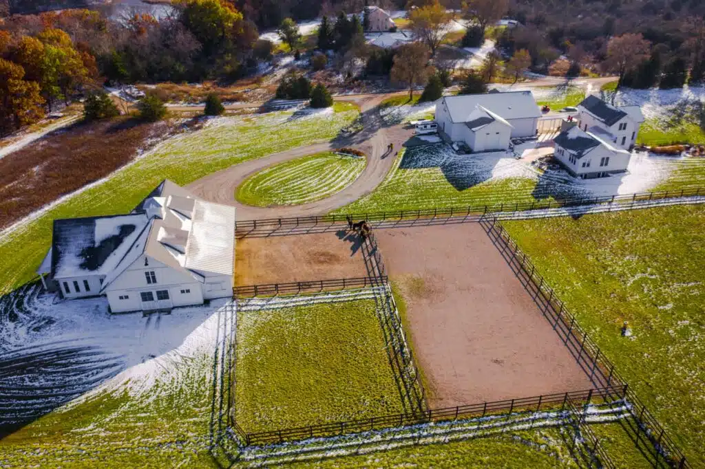 Stock and Noble Premium Steel Post and Rail Fencing, Black, 3 Rail, Wide view-1