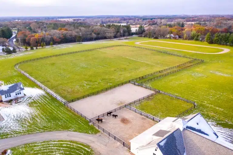 Stock and Noble Premium Steel Post and Rail Fencing, Black, 3 Rail, Wide view-3