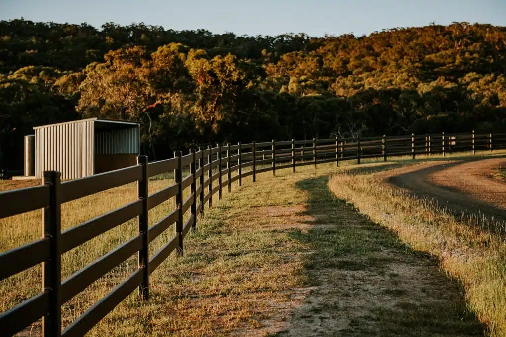 Stock and Noble Premium Steel Post and Rail Fencing, Black, 4 Rail-2