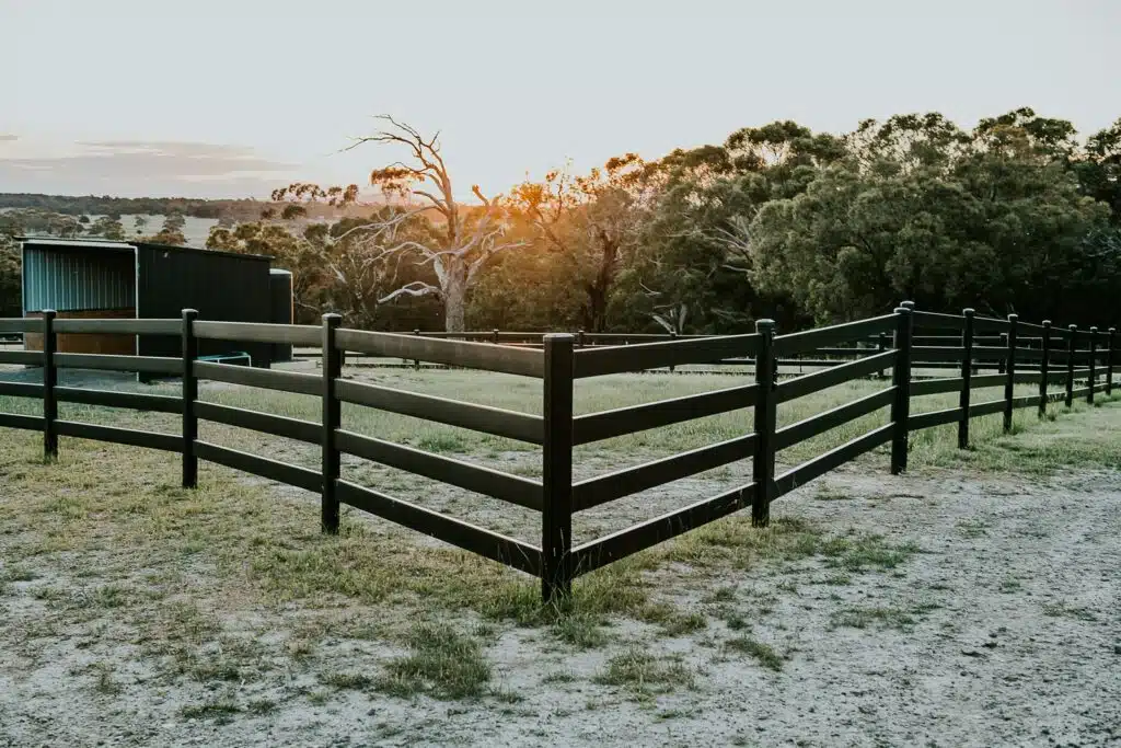 Stock and Noble Premium Steel Post and Rail Fencing, Black, 4 Rail-21