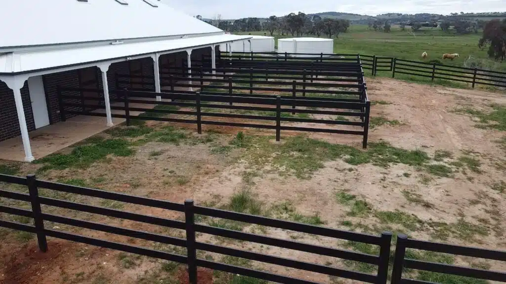 Stock and Noble Premium Steel Post and Rail Fencing, Black, 4 Rail, Stable Yard-1