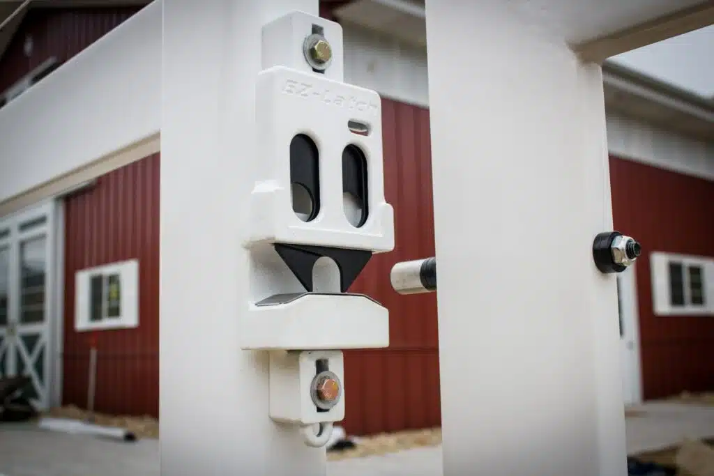 Stock and Noble Premium Steel Post and Rail Fencing, White, Ezy Latch-1