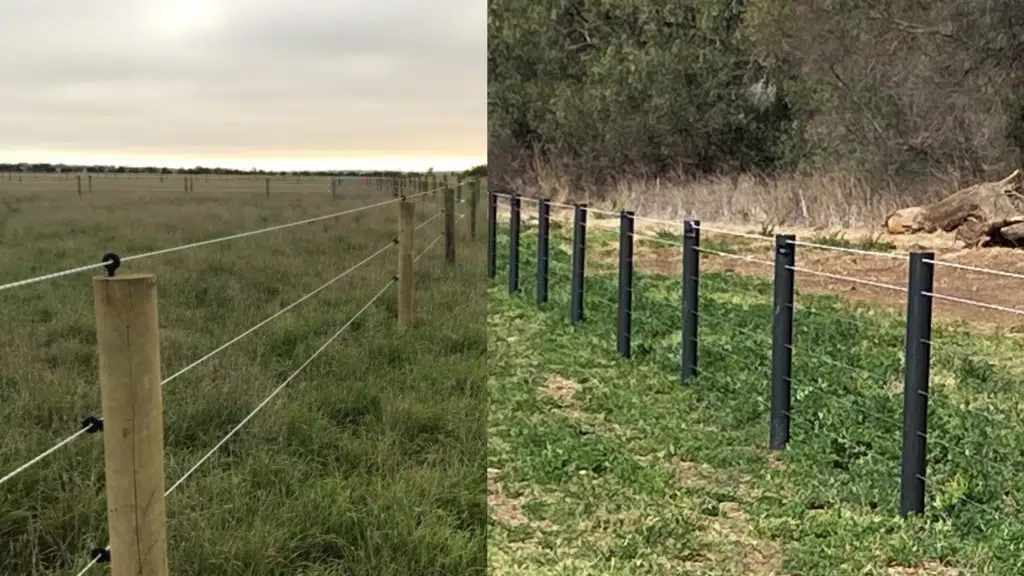 timber fence post vs. plastic fence post