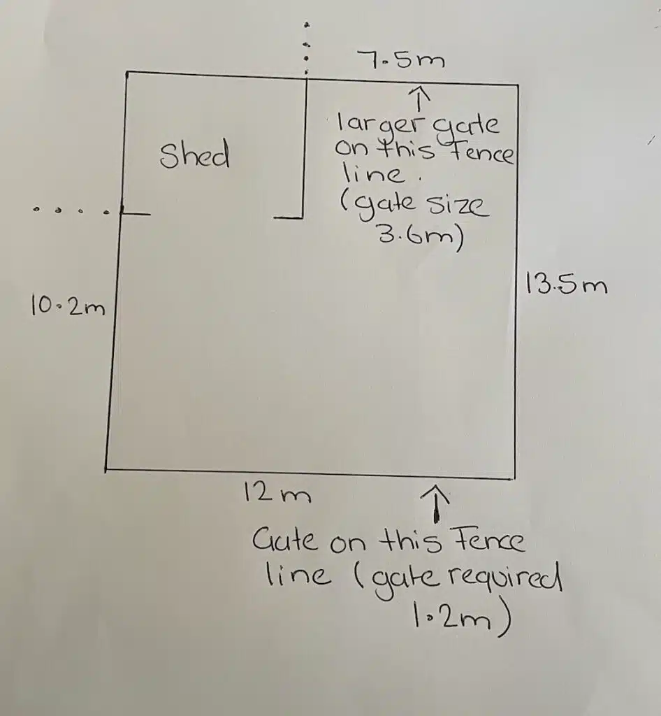 Hand-drawn fencing plan