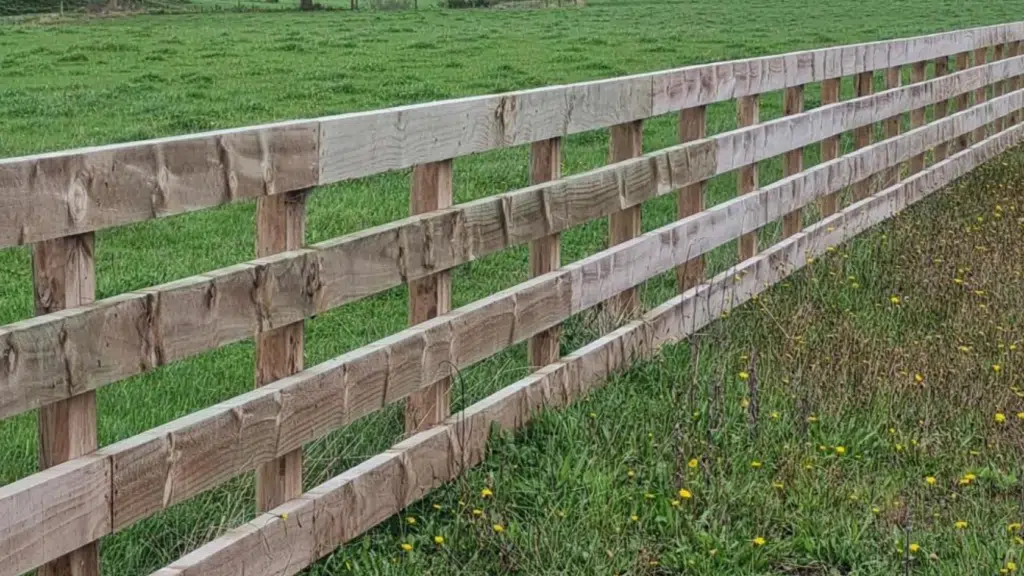 Timber post and rail fence - fencing