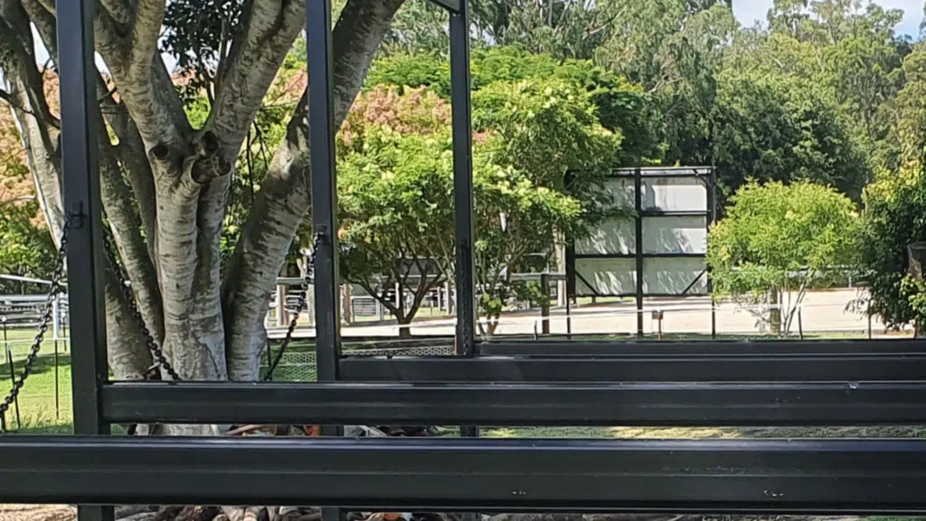 Galvanised steel fence