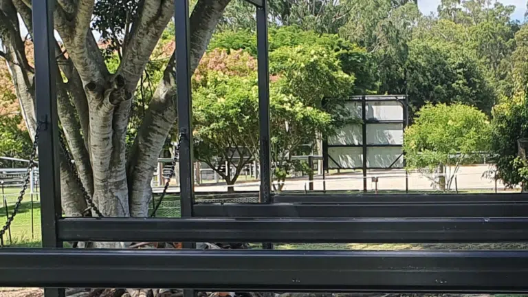 Galvanised steel fence