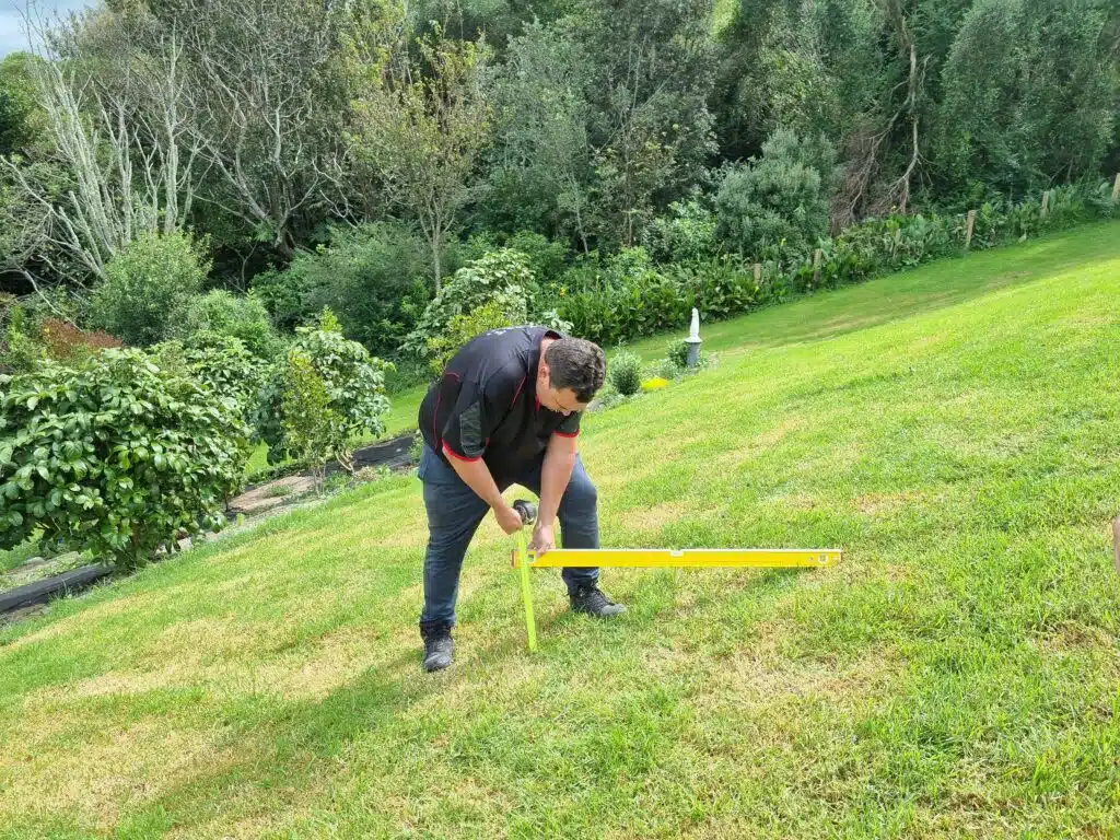 Calculate gradient of slope for fencing on a horse property