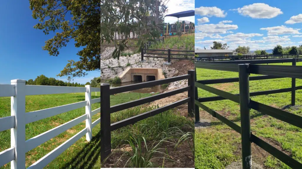 Plastic Post and rail fencing - PVC, Composite, Flexible Rail