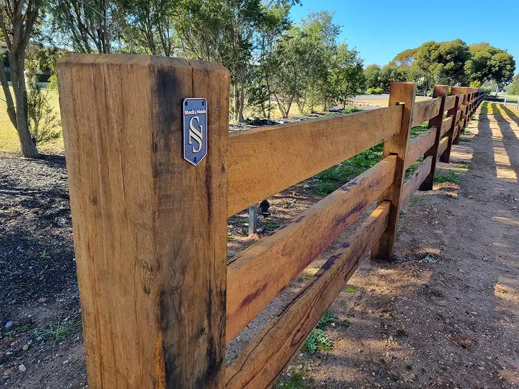 Timber post and rail fence - hardwood fencing