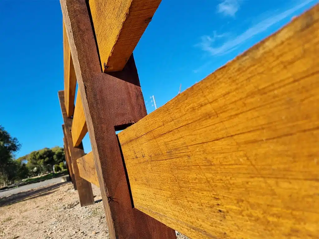 Timber post and rail fence - hardwood fencing