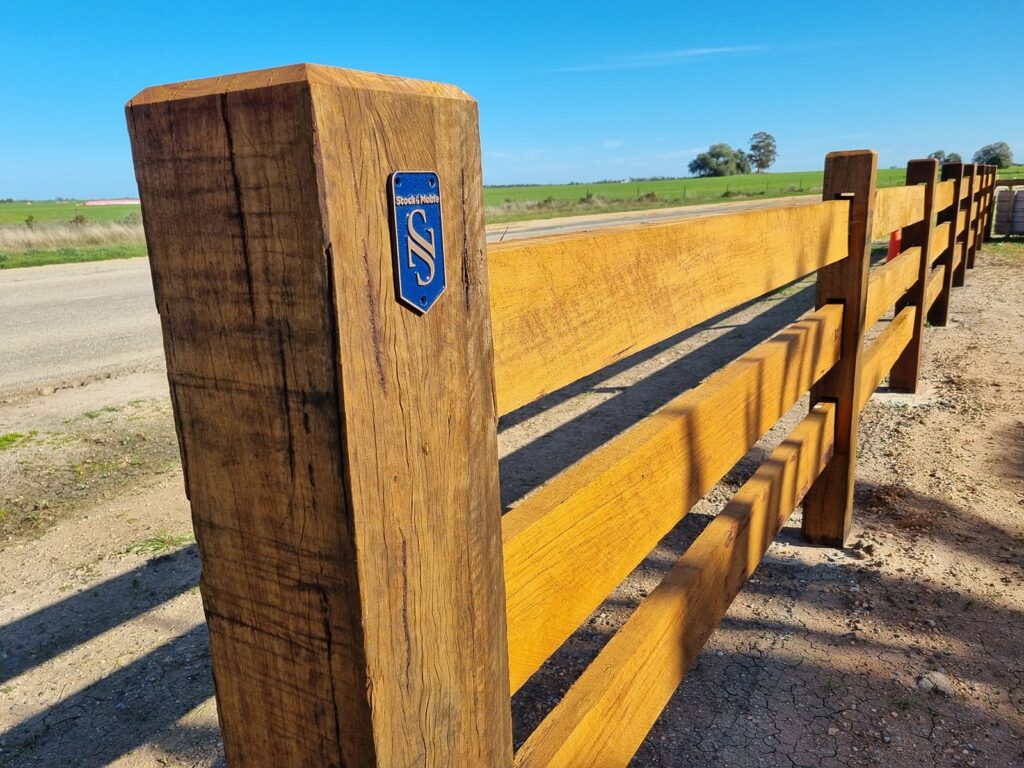 Timber post and rail fence - hardwood fencing