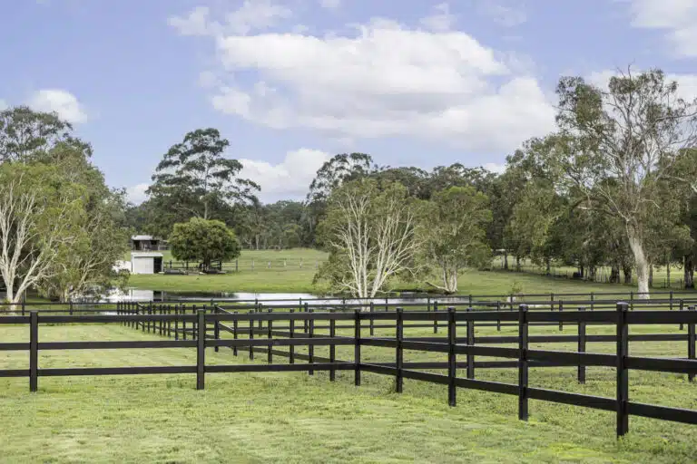 Premium Steel Post and Rail Fencing - Stock and Noble - Black fencing