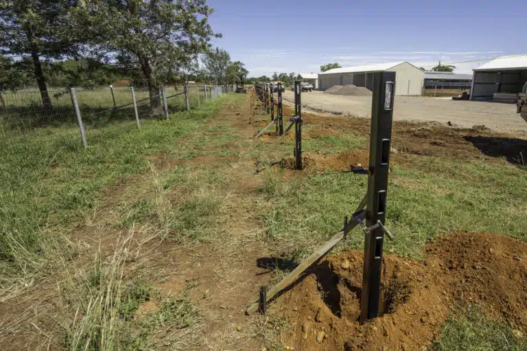 Premium steel post and rail fence - installation - Stock and Noble