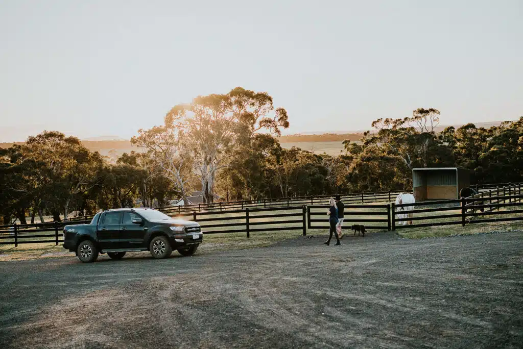 Premium Steel Post and Rail Fencing - Horse Fencing - Black fence