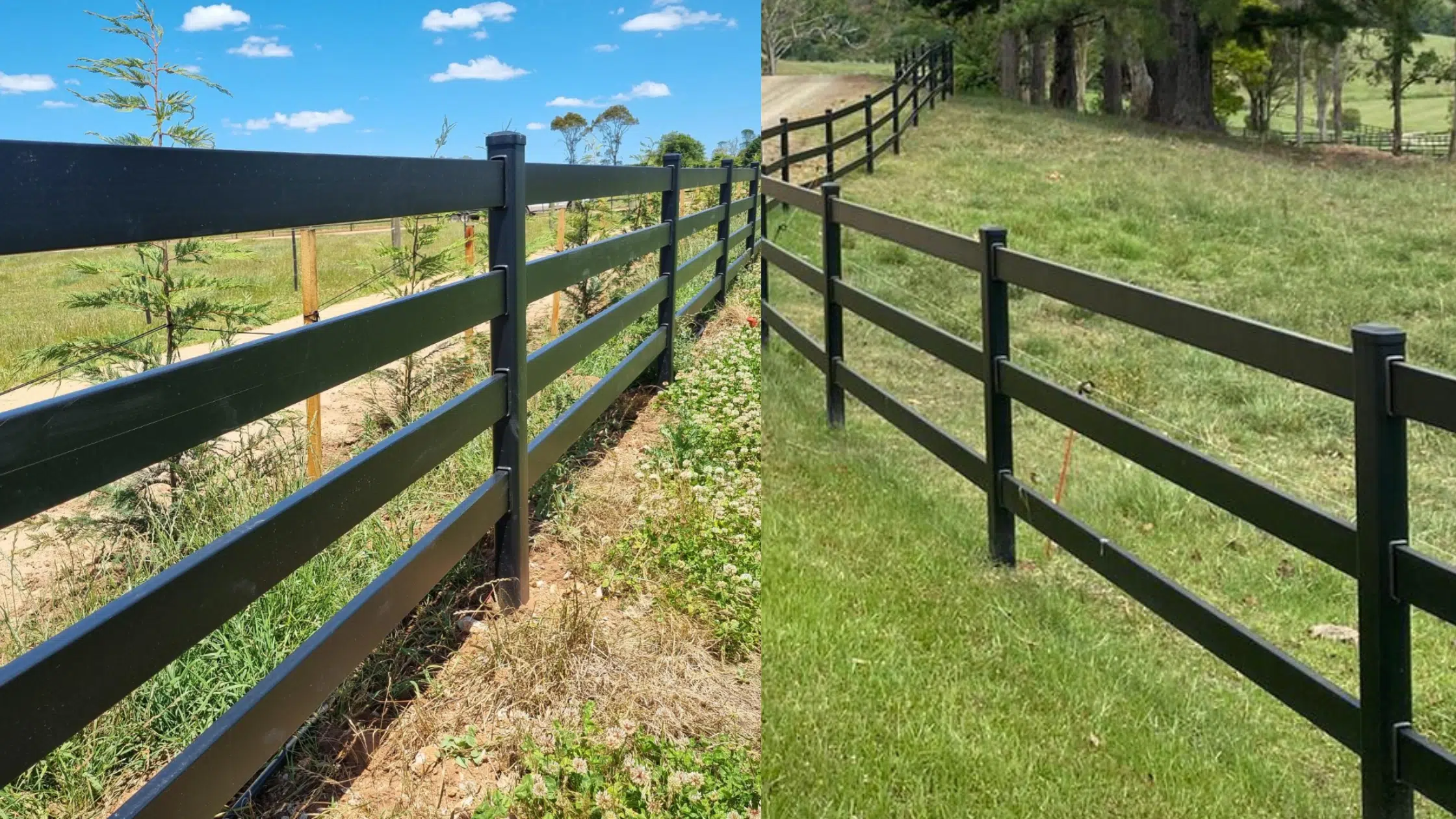 3 Rail vs 4 Rail Fencing - steel post and rail fencing